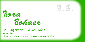 nora bohmer business card